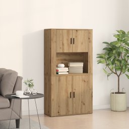vidaXL Hoge kast Artisan Eiken 80 x 33 x 150 cm Bewerkt hout