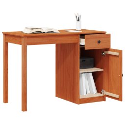 vidaXL Bureau Wasbruin 100 x 50 x 74 cm Massief grenenhout