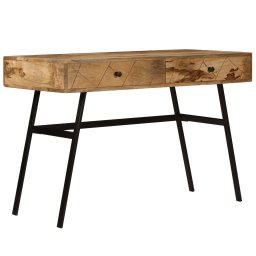 vidaXL Schrijftafel met lades 110x50x76 cm massief mangohout