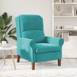 vidaXL Fauteuil Turquoise Fluweel