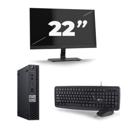 Dell Optiplex 7070 Micro USFF - Intel Core i5-9e Generatie - 8GB RAM - 256GB SSD - Windows 11 + 1x 22 inch Monitor