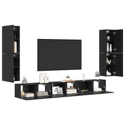 vidaXL TV Eenheden 4 st Zwart Eiken Bewerkt hout