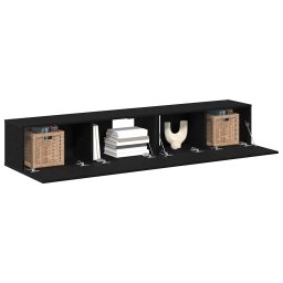 vidaXL Tv-meubelset 2 st Zwart Eiken Bewerkt hout