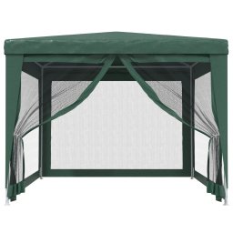 vidaXL Partytent met 4 mesh zijwanden 3x4 m HDPE groen