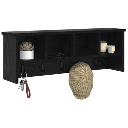 vidaXL Wandgemonteerde kapstok Muurmontage Zwart Eiken 75 x 16 x 26 cm