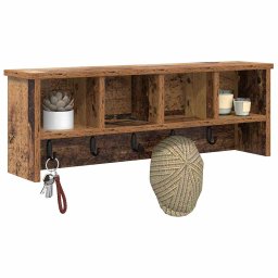 vidaXL Wandgemonteerde kapstok Muurmontage Oudhout 75 x 16 x 26 cm