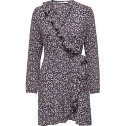 ONLY Maat 38 ONLCARLY L/S WRAP SHORT DRESS NOOS WVN Dames Jurk