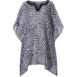 Pastunette Beach Maat One Size - Blue Prints - Dames Kaftan - Blauw/Wit