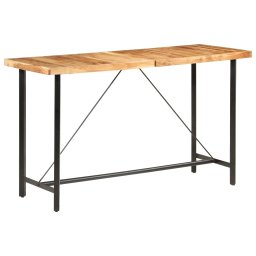 vidaXL 9-delige Barset massief acaciahout, echt leer en canvas