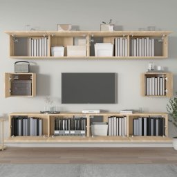 vidaXL 6-delige Tv-meubelset bewerkt hout sonoma eikenkleurig