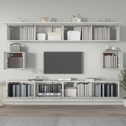 vidaXL 6-delige Tv-meubelset bewerkt hout betongrijs