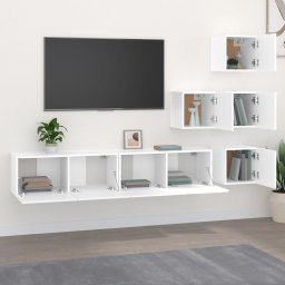 vidaXL Tv-wandmeubel bewerkt hout wit