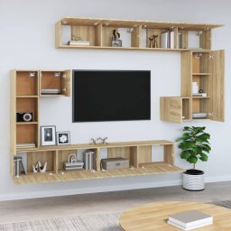 vidaXL Tv-wandmeubel bewerkt hout sonoma eikenkleurig
