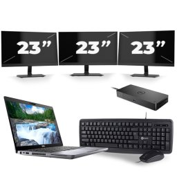 Dell Latitude 5410 - Intel Core i7-10e Generatie - 14 inch - 8GB RAM - 256GB SSD - Windows 11 + 3x 23 inch Monitor