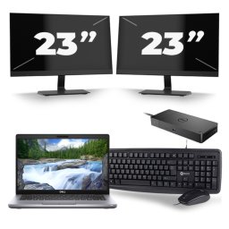 Dell Latitude 5411 - Intel Core i5-10e Generatie - 14 inch - 8GB RAM - 256GB SSD - Windows 11 + 2x 23 inch Monitor
