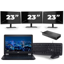 Dell Latitude E5270 - Intel Core i5-6e Generatie - 12 inch - 8GB RAM - 256GB SSD - Windows 11 + 3x 23 inch Monitor