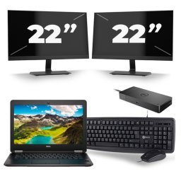 Dell Latitude E7270 - Intel Core i7-6e Generatie - 12 inch - 8GB RAM - 256GB SSD - Windows 11 + 2x 22 inch Monitor