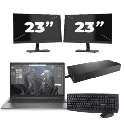HP ZBook Firefly 15 G7 - Intel Core i7-10e Generatie - 15 inch - 8GB RAM - 256GB SSD - Windows 11 + 2x 23 inch Monitor