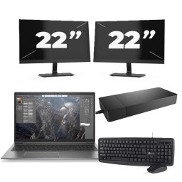 HP ZBook Firefly 15 G7 - Intel Core i7-10e Generatie - 15 inch - 8GB RAM - 256GB SSD - Windows 11 + 2x 22 inch Monitor