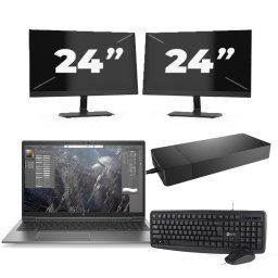 HP ZBook Firefly 15 G7 - Intel Core i7-10e Generatie - 15 inch - 8GB RAM - 256GB SSD - Windows 11 + 2x 24 inch Monitor