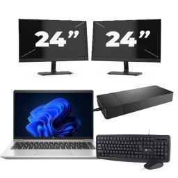 HP ProBook 440 G9 - Intel Core i3-12e Generatie - 14 inch - 8GB RAM - 256GB SSD - Windows 11 + 2x 24 inch Monitor