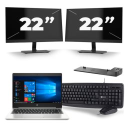 HP ProBook 445 G7 - AMD Ryzen 5 4500U - 14 inch - 8GB RAM - 256GB SSD - Windows 10 + 2x 22 inch Monitor