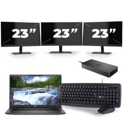 Dell Latitude 7400 - Intel Core i5-8e Generatie - 14 inch - 8GB RAM - 256GB SSD - Windows 11 + 3x 23 inch Monitor