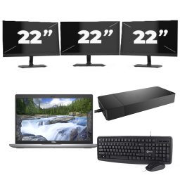 Dell Latitude 5420 - Intel Core i7-11e Generatie - 14 inch - 8GB RAM - 256GB SSD - Windows 11 + 3x 22 inch Monitor