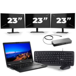 Fujitsu LifeBook E549 - Intel Core i5-8e Generatie - 14 inch - 8GB RAM - 256GB SSD - Windows 11 + 3x 23 inch Monitor