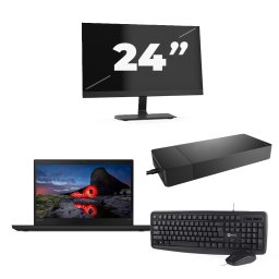 Lenovo ThinkPad T495 - AMD Ryzen 5 PRO 3500U - 14 inch - 16GB RAM - 256GB SSD - Windows 11 Home + 1x 24 inch Monitor