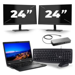 Fujitsu Lifebook E549 - Intel Core i3-8e Generatie - 14 inch - 8GB RAM - 256GB SSD - Windows 11 Home + 2x 24 inch Monitor