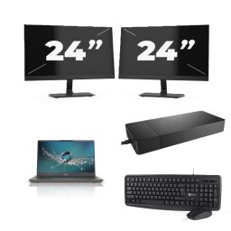Fujitsu Lifebook U7411 - Intel Core i5-11e Generatie - 14 inch - 8GB RAM - 256GB SSD - Windows 11 Home + 2x 24 inch Monitor