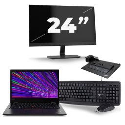 Lenovo ThinkPad L13 - Intel Core i3-10e Generatie - 13 inch - 8GB RAM - 256GB SSD - Windows 11 Home + 1x 24 inch Monitor