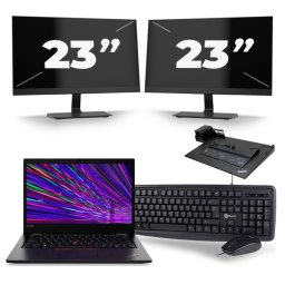 Lenovo ThinkPad L13 - Intel Core i3-10e Generatie - 13 inch - 8GB RAM - 256GB SSD - Windows 11 Home + 2x 23 inch Monitor