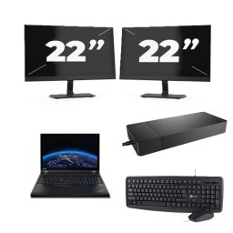 Lenovo ThinkPad P53 - Intel Core i7-9e Generatie - 15 inch - 8GB RAM - 256GB SSD - Windows 11 Home + 2x 22 inch Monitor