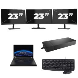 Lenovo ThinkPad P53 - Intel Core i7-9e Generatie - 15 inch - 8GB RAM - 256GB SSD - Windows 11 Home + 3x 23 inch Monitor