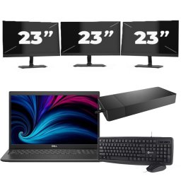 Dell Latitude 3520 - Intel Core i5-11e Generatie - 15 inch - 8GB RAM - 256GB SSD - Windows 11 Home + 3x 23 inch Monitor