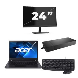 Acer TravelMate P214-53 - Intel Core i3-11e Generatie - 14 inch - 8GB RAM - 256GB SSD - Windows 11 Home + 1x 24 inch Monitor