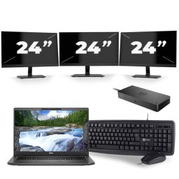 Dell Latitude 7420 - Intel Core i5-11e Generatie - 14 inch - 16GB RAM - 256GB SSD - Windows 11 Home + 3x 24 inch Monitor