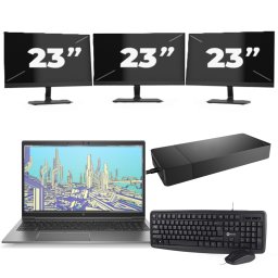 HP ZBook Firefly 15 G8 - Intel Core i7-11e Generatie - 15 inch - 8GB RAM - 256GB SSD - Windows 11 Home + 3x 23 inch Monitor