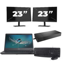 Fujitsu LIFEBOOK U7311 - Intel Core i7-11e Generatie - 13 inch - 16GB RAM - 256GB SSD - Windows 11 Home + 2x 23 inch Monitor