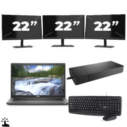 Dell Latitude 7330 - Intel Core i5-12e Generatie - 13 inch - Touch - 16GB RAM - 256GB SSD - Windows 11 Home + 3x 22 inch Monitor