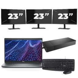 Dell Latitude 5430 - Intel Core i3-12e Generatie - 14 inch - 8GB RAM - 256GB SSD - Windows 11 Home + 3x 23 inch Monitor
