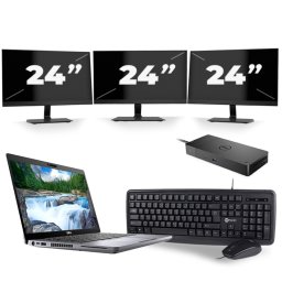 Dell Latitude 5410 - Intel Core i7-10e Generatie - 14 inch - 8GB RAM - 256GB SSD - Windows 11 + 3x 24 inch Monitor