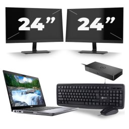 Dell Latitude 5410 - Intel Core i5-10e Generatie - 14 inch - 8GB RAM - 256GB SSD - Windows 11 + 2x 24 inch Monitor