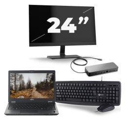 Fujitsu LifeBook U727 - Intel Core i7-7e Generatie - 12 inch - 8GB RAM - 256GB SSD - Windows 11 + 1x 24 inch Monitor