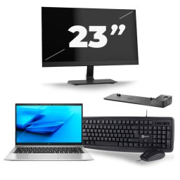 HP EliteBook 840 G7 - Intel Core i7-10e Generatie - 14 inch - 8GB RAM - 256GB SSD - Windows 11 + 1x 23 inch Monitor