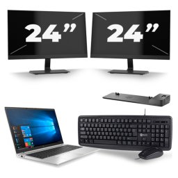 HP EliteBook 850 G7 - Intel Core i5-10e Generatie - 15 inch - 8GB RAM - 256GB SSD - Windows 11 + 2x 24 inch Monitor