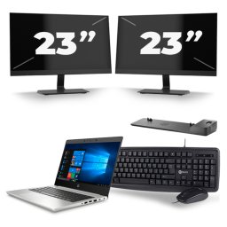 HP ProBook 430 G7 - Intel Core i3-10e Generatie - 13 inch - 8GB RAM - 256GB SSD - Windows 11 + 2x 23 inch Monitor