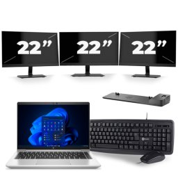 HP ProBook 640 G8 - Intel Core i5-11e Generatie - 14 inch - 8GB RAM - 256GB SSD - Windows 11 + 3x 22 inch Monitor